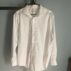 Men’s White Calvin Klein long sleeve Dress shirt sz 17